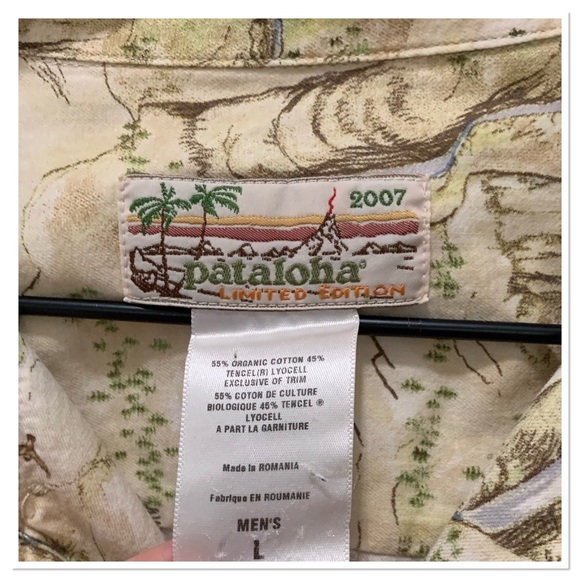 Patagonia Pataloha Vintage 2007 Yosemite National Park Camp Shirt Cream Size L - Picture 12 of 13